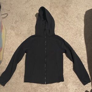 Black Hooded Zip-Up Jacket